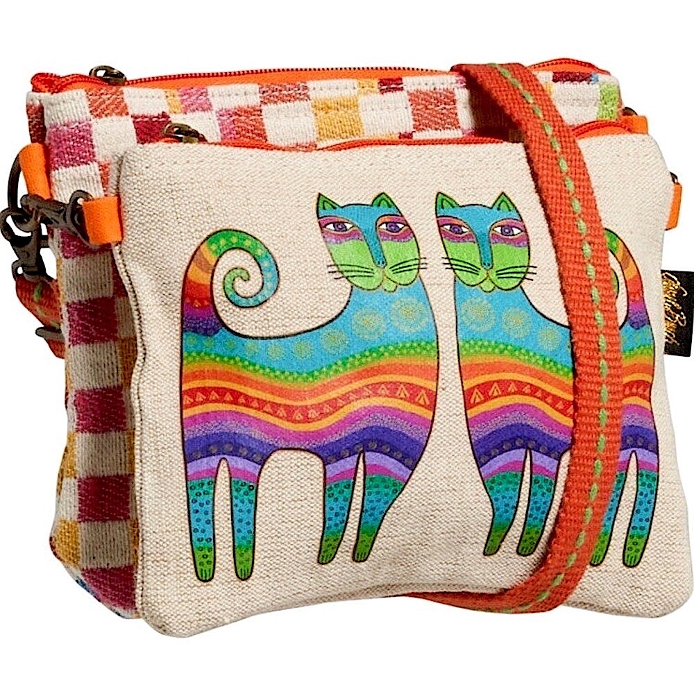 NWT Laurel Burch Prisma Twin Cats 2-Piece Crossbody Bag